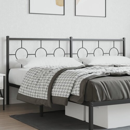VidaXL Metalno uzglavlje crno 200 cm Slike