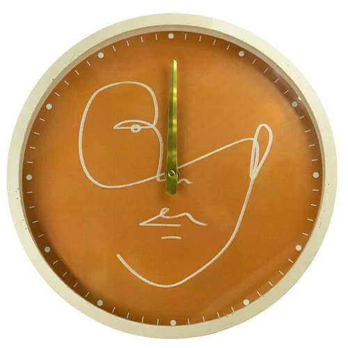 Okrugli Stenska ura Face Terakota (premer: 30 cm, oranžna barva)