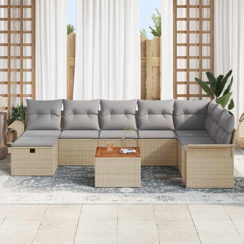  Sjedeća garnitura za vrt 9 kom. poliratan 297,5 x 187,5 x 85 cm Slike