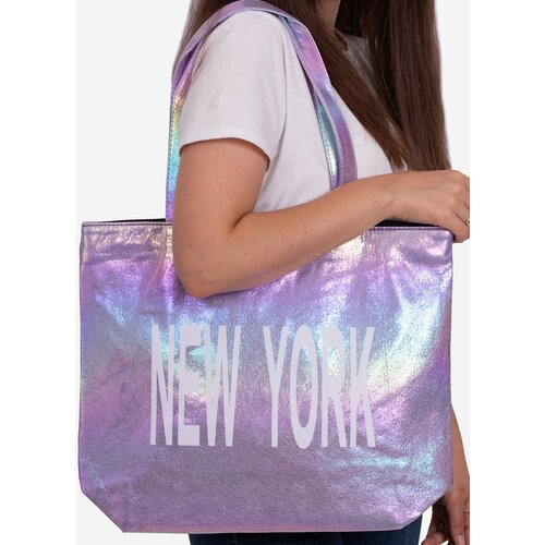 SHELOVET Large fabric bag for women purple Slike