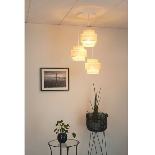  Brilagi - Visilica na sajli SPACE YUTE 3xE27/15W/230V krem/bela Slike