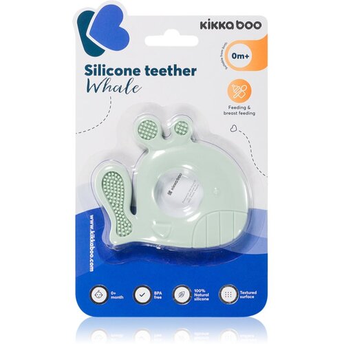 Kikka Boo Silicone Teether Whale grickalica za bebe Mint 1 kom Cijene