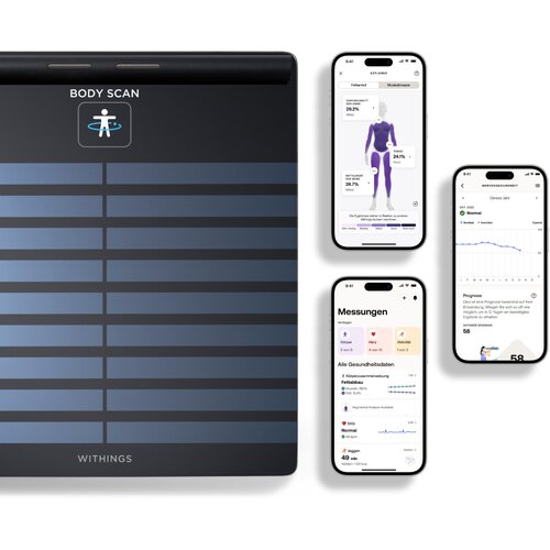 Withings WBS08-Black-All-Inter 760-10107 Body Scan povezana zdravstvena stanica, crna Slike