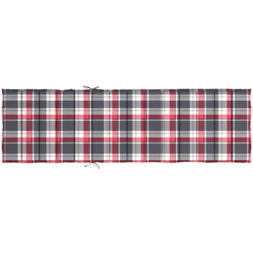  Jastuk za ležaljku crveni karirani 200x50x3 cm tkanina Oxford Slike