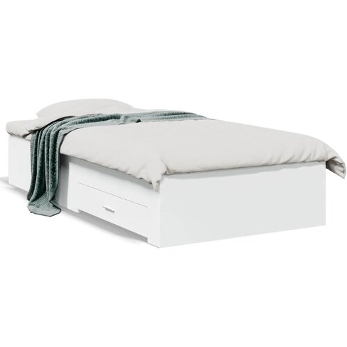 VidaXL Okvir kreveta s ladicama bijeli 90 x 190 cm konstruirano drvo Slike