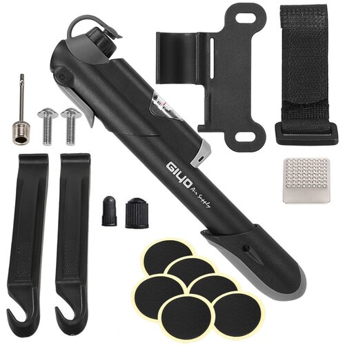 Generic črpalka za kolo z manometrom, [120 psi][popoln komplet] mini kolesarska črpalka, kroglična črpalka z iglo, komplet zaplat brez lepila, pokrovčki ventilov za kolesa in f, (21124811) Cene