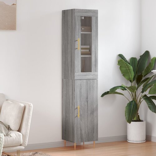 vidaXL Visoka omara siva sonoma 34,5x34x180 cm inženirski les Cene