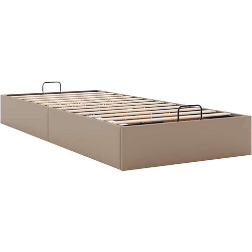 VidaXL okvir kreveta bez madraca cappuccina 100x200 cm od umjetne kože Slike
