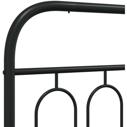 VidaXL metalni okvir kreveta uzglavlje i podnožje crni 120x190 cm Slike