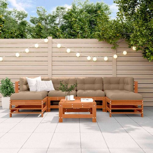  Set lounge namje&scaron;taja za vrt 7 pcs Vosak Smeđa Masivna borovina - Vosak smeđa bor Cijene