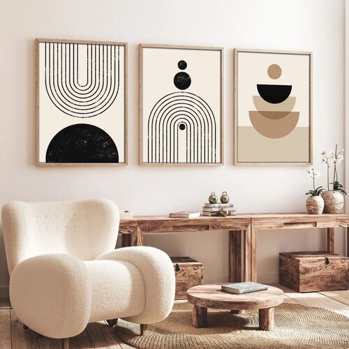 WALLXPERT huhu262 - 50 x 70 Multicolor Decorative Framed MDF Painting (3 Pieces) Cene