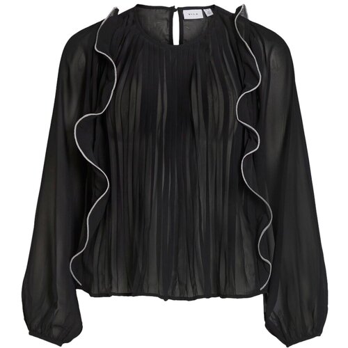 Vila Topi & Bluze Top Metina L/S - Black Črna Cene