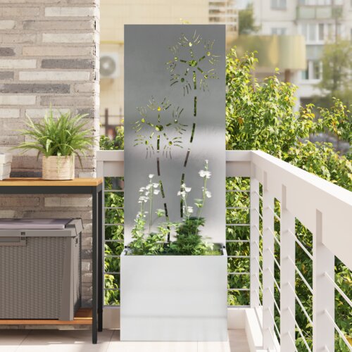 vidaXL Vrtni Sadič s Dekorativnom Pločom Srebrna 50 x 140 cm Cijene
