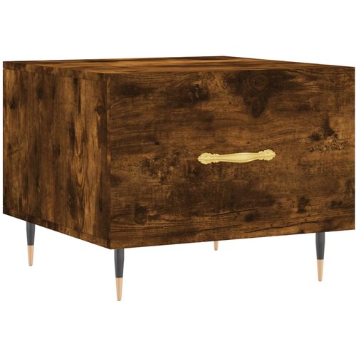 Maison Chic Klubska mizica - kavna mizica - Nizka mizica dimljeni hrast 50x50x40 cm inženirski les, (21755467) Slike