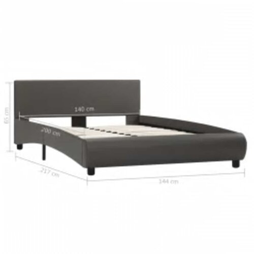  Okvir za krevet od umjetne kože s LED svjetlom sivi 140x200 cm Slike