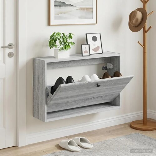  Ormar za cipele na zidu BREDA 71 x 17 x 43 cm Konstruirano drvo - Siva Sonoma Cene