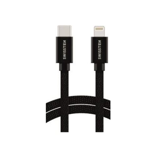 Swissten USB Data Cable type C na type C Textile 1.2m (Crna) Cene