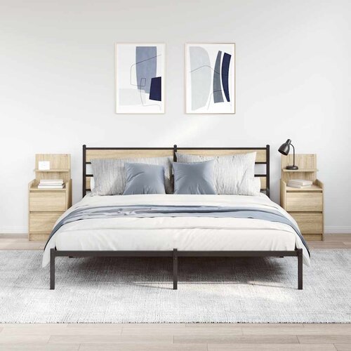  Noćni ormarići s 2 ladice 2 kom sonoma hrast 38x34x80 cm Slike