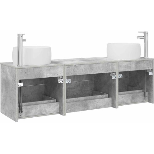  Set namje&amp;scaron;taja za kupaonicu 3 kom. Betonska siva 49,5 x 44,5 x 66 cm Slike
