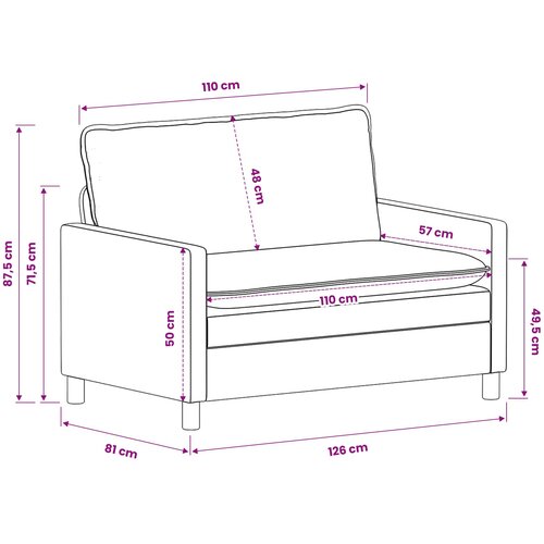 SOFA Bež 126 x 81 x 87,5 cm Poliester Slike