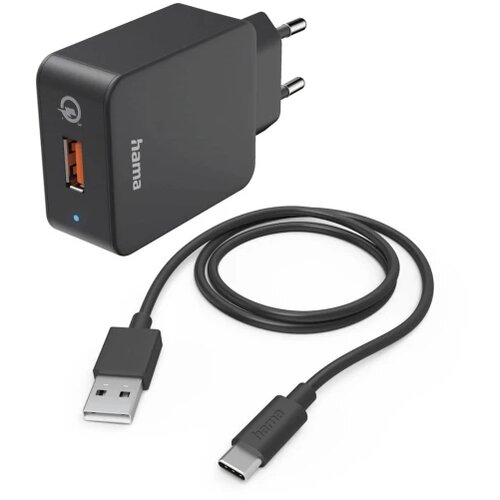 Hama Punjač set, USB-C, 19,5W, 1,5m crni Cijene