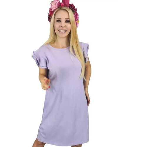Pri Cotton simple dress with frills Slike
