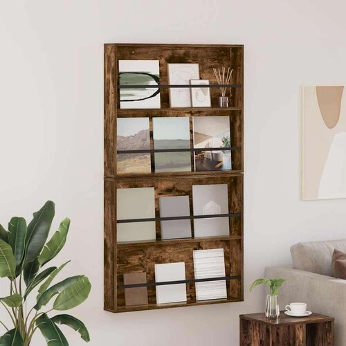  Polica za časopise Zidne 2 pcs Dimljeni hrast 80 x 12 x 70 cm Cijene