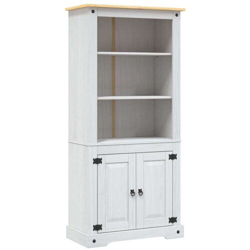 vidaXL Kredenca mehi&scaron;ka borovina Corona Range bela 80x40x170 cm Cene