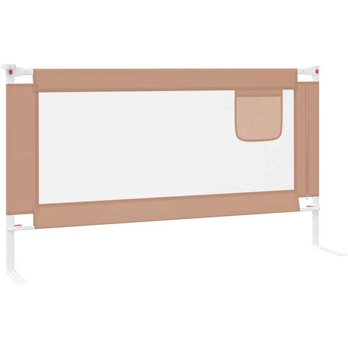 VidaXL sigurnosna ograda za dječji krevet smeđe-siva 150x25 cm tkanina Slike