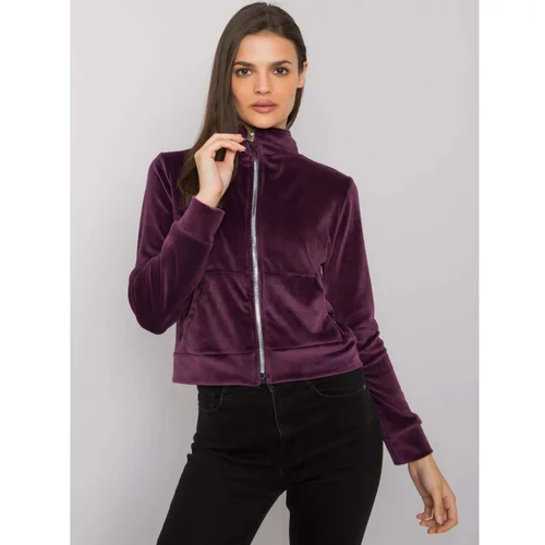 Fashion Hunters Dark purple velor sweatshirt Charley RUE PARIS