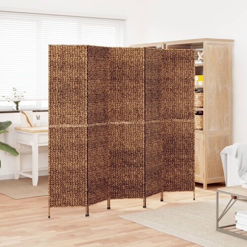 vidaXL Sobna pregrada s 5 panela smeđa 205 x 180 cm od vodenog zumbula Cijene