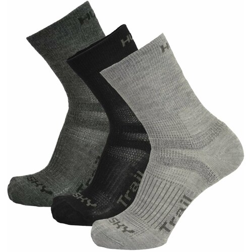 Husky Socks Trail 3 pack black/anthracite/light grey Slike