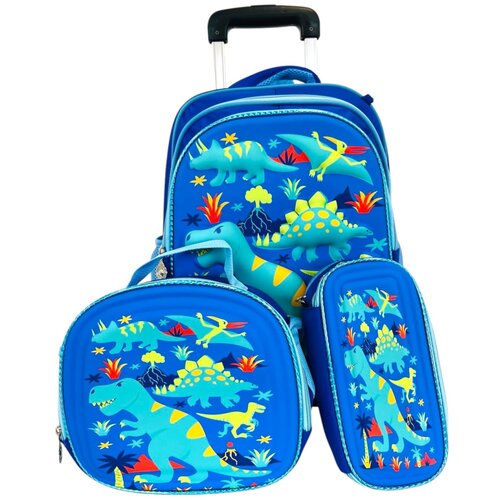  Ranac set 3u1 sa točkićima dino plavi Cene