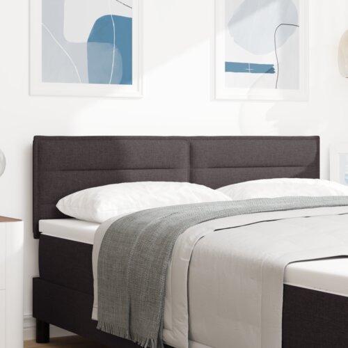  LED vzglavje s črtasto zasnovo temno rjavo 160 cm tkanina, (22080645) Slike