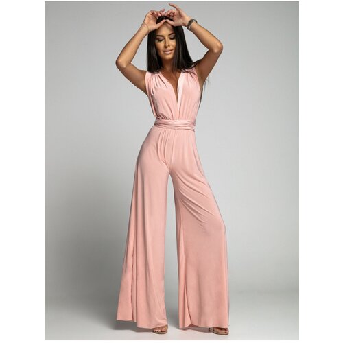 Fasardi Powder-coloured jumpsuit tied in several ways Slike