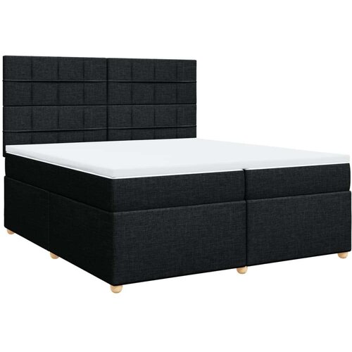 VidaXL Krevet s oprugama i madracem crni 200x200 cm od tkanine Slike