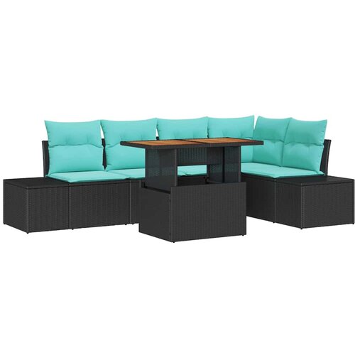 vidaXL Vrtna sedežna garnitura s shranjevanjem 6 pcs Črna Poly ratan, (5000143072) Cene