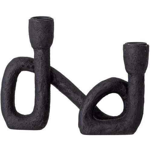 Bloomingville Črni svečnik Mashel, vi&amp;scaron;ina 16,5 cm Slike