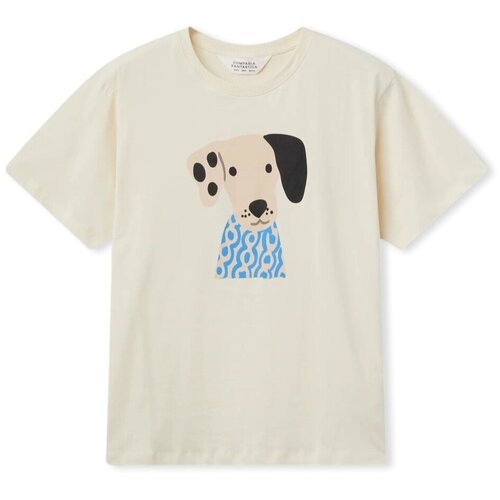 Compania Fantastica Puloverji COMPAÑIA FANTÁSTICA T-Shirt 42010 - Ecru Bela Cene