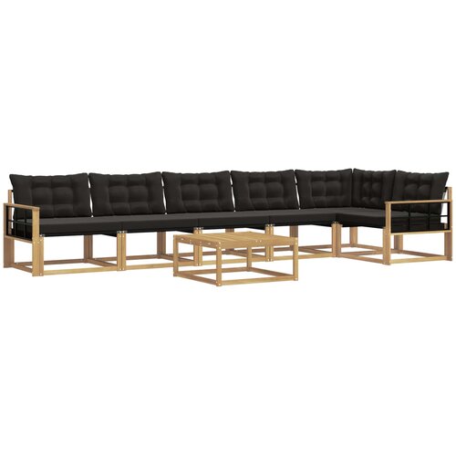  Set vanjskih sofa 7 kom. Bijela i crna Slike