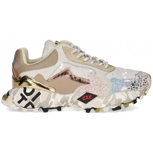 Exé Shoes Modne superge EXÉ Sneakers 134-28P - White/Beige/Leather Večbarvna Cene
