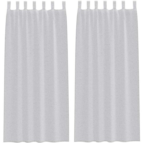 Voile zavjesa 2 pcs Svijetlo siva 260 x 140 cm Poliester Slike