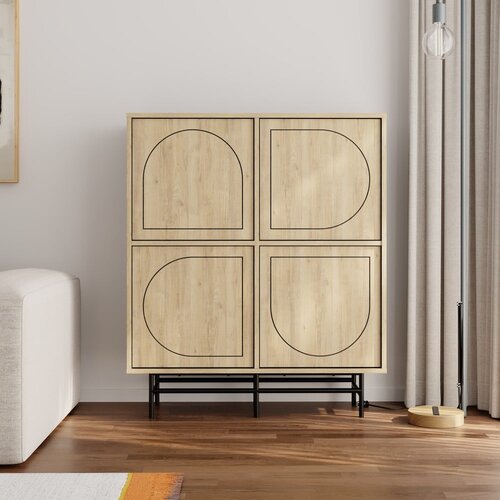 Marckeric Crni/u prirodnoj boji ormarić u dekoru hrasta 100x118 cm Giana – Cijene
