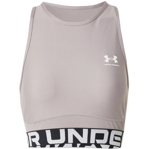 Under Armour Športni top 'HeatGear' siva / črna / bela