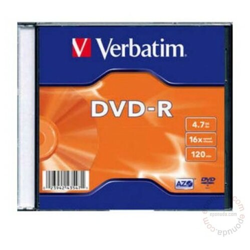 Verbatim DVD-R 4.7GB 16X SLIM CASE disk Slike