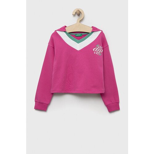 United Colors Of Benetton Pulover roza barva, s kapuco Slike