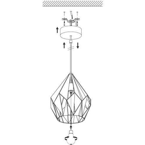 Eglo Carlton 1 viseća lampa E27, &amp;Oslash;31 cm, bijela/medeno zlatna, 49932 Slike