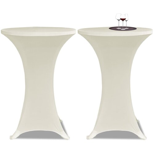  Navlaka za stol za stajanje &amp;Oslash; 60 cm krem rastezljiva 4 kom Slike