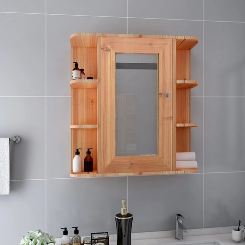 VidaXL Kopalni&amp;scaron;ka omarica z ogledalom barva hrasta 66x17x63 cm MDF, (20580087) Slike
