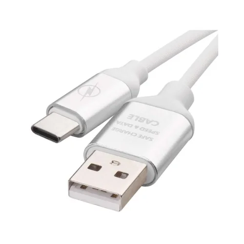 Kabel USB-A / USB-C, 2.0, polnjenje, podatki, 1 m, bela